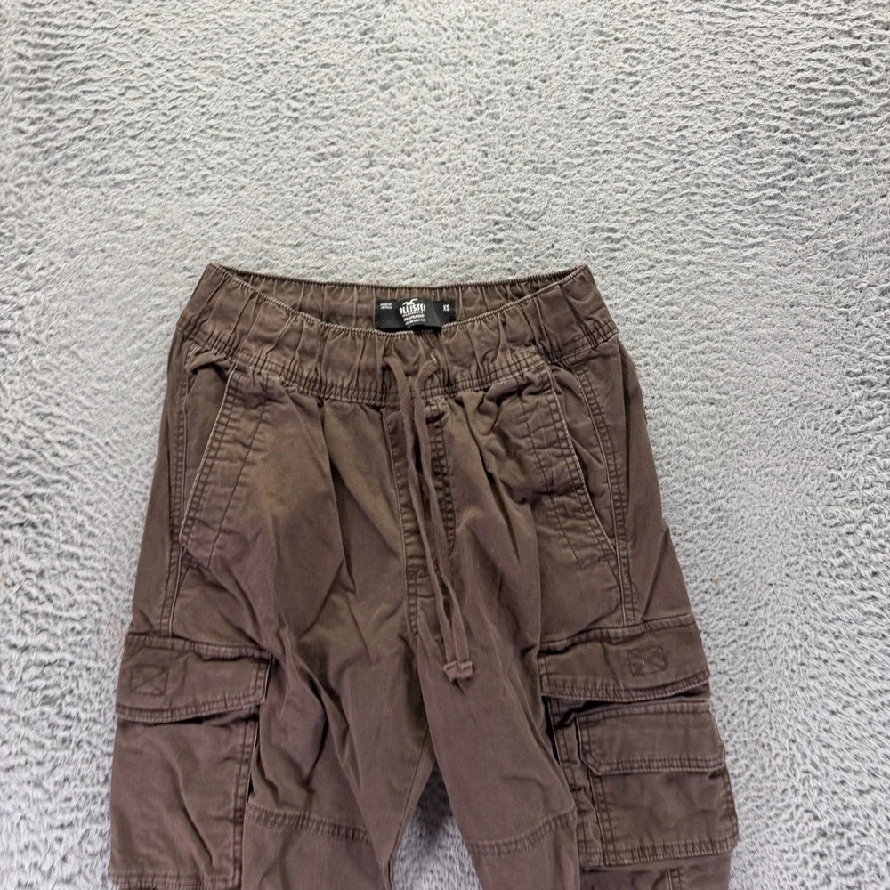 Hollister Epic Flex Pant Mens XS Brown Cotton Cargo Straight Slim Fit Workwear